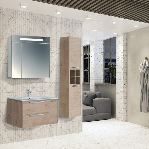 Тумба подвесная Roca Lago 80x44,8x49 светлый дуб (857296444) Тумба подвесная Roca Lago 80x44,8x49 светлый дуб (857296444)