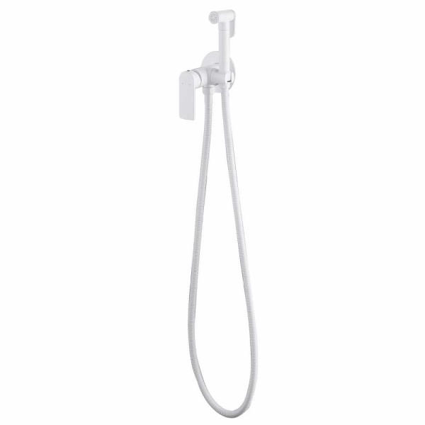 Смеситель с гигиеническим душем Abber Weiss Insel белый (AF8025W)