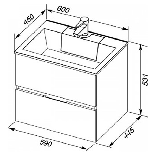 Тумба подвесная Aquanet Алвита 60 белый (00184301)