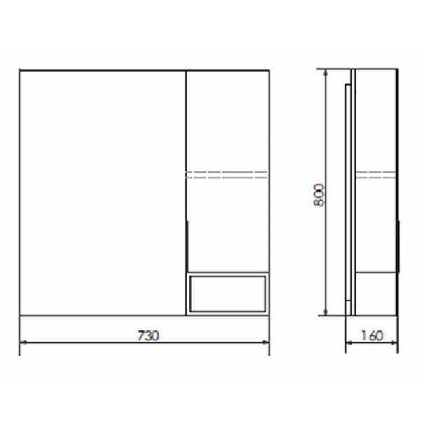 Шкаф зеркальный Comforty Штутгарт 750x160x800 дуб темно-коричневый (00004151037)