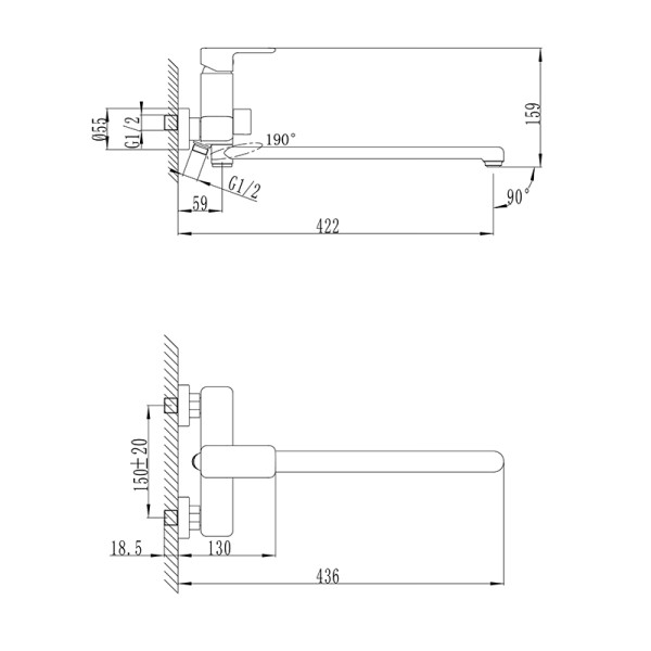 Смеситель для ванны и душа Iddis Brick c длинным изливом и керамическим дивертором (BRISBL2i10) Смеситель для ванны и душа Iddis Brick c длинным изливом и керамическим дивертором (BRISBL2i10)