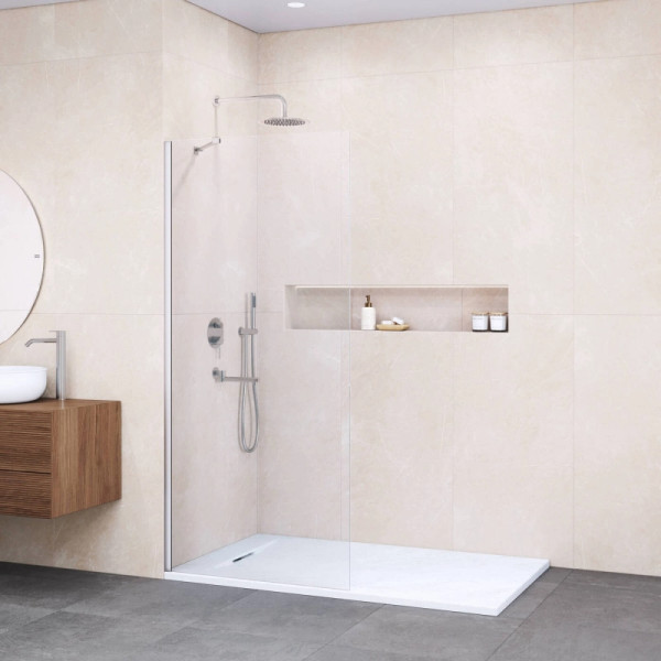 Душевое ограждение RGW Walk In WA-110 140x195 стекло прозрачное, профиль хром (351011014-11)