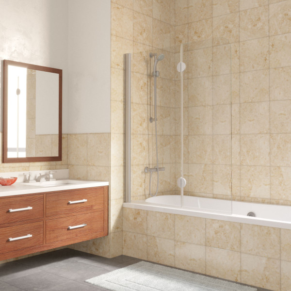Душевая шторка на ванну Vegas Glass 120х140 E2V 120 07 01 L профиль матовый хром, стекло прозрачное Душевая шторка на ванну Vegas Glass 120х140 E2V 120 07 01 L профиль матовый хром, стекло прозрачное