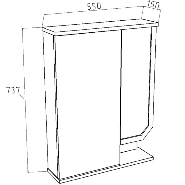 Шкаф зеркальный Melodia Бета 55 белый (MFR80154WT)