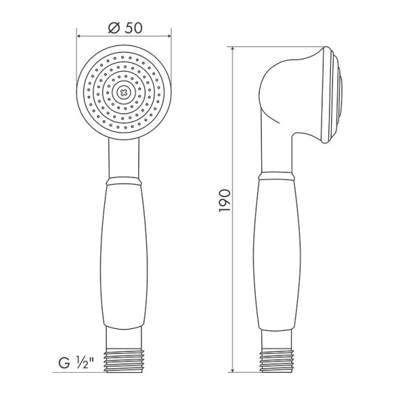 Душевая лейка Melodia 1 функция, d52мм, хром (MKP20441P)