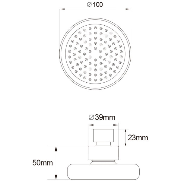 Верхний душ Melodia d100 мм хром (MKP27009С)