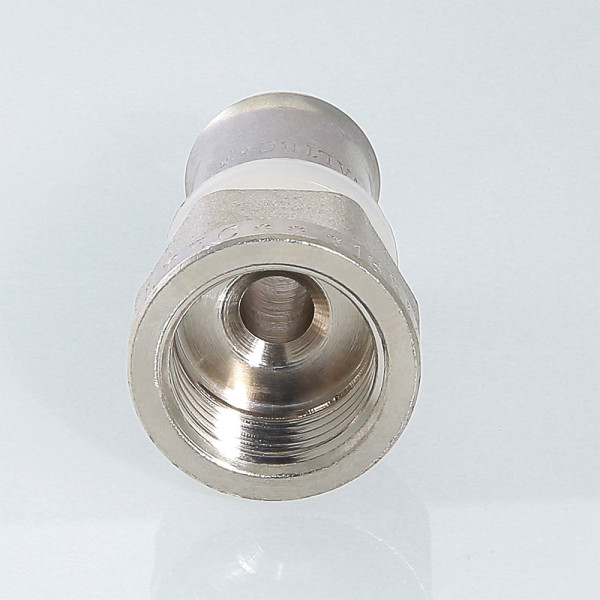 Соединение прямое 16*3/4"В Valtec (пресс, никель) (VTm.202.N.001605) Соединение прямое 16*3/4"В Valtec (пресс, никель) (VTm.202.N.001605)