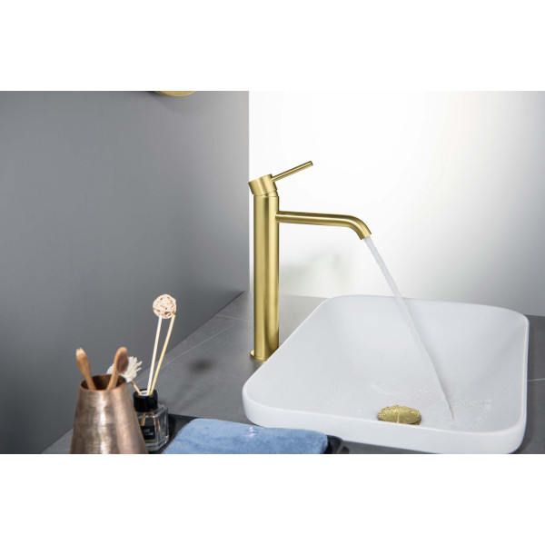 Смеситель для раковины Aquatek Европа шлифованное золото (AQ1304BG) Смеситель для раковины Aquatek Европа шлифованное золото (AQ1304BG)