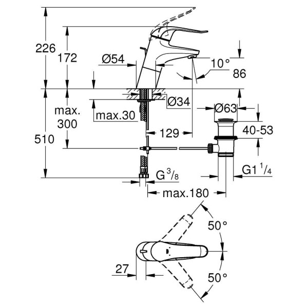 Смеситель для раковины Grohe Euroeco Special Relaunch (32766000)