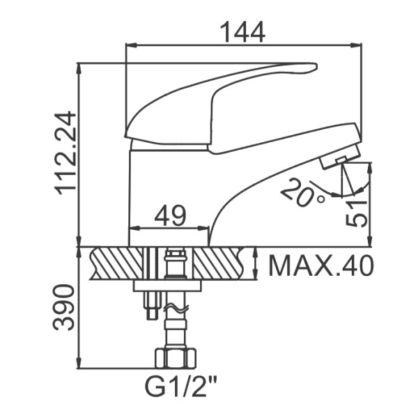 Смеситель для раковины Ledeme хром (L1029-B) Смеситель для раковины Ledeme хром (L1029-B)