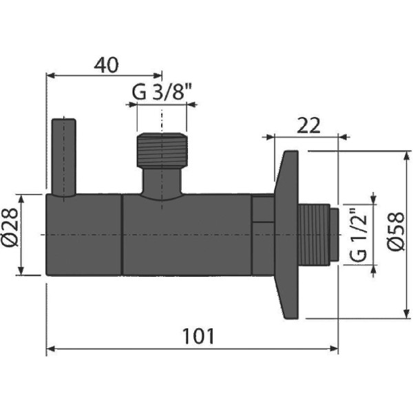 Угловой вентиль с фильтром Alcaplast 1/2"3/8" черный матовый (ARV001-BLACK)