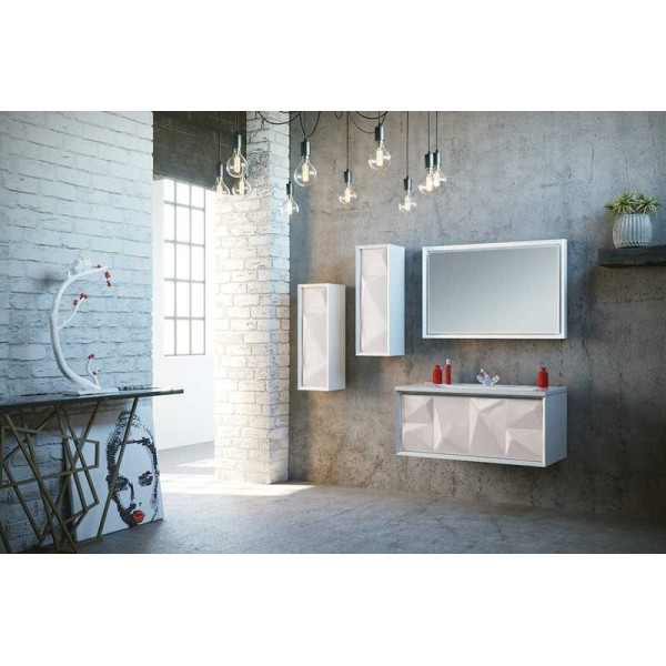 Тумба подвесная Marka One Romb 900*450*450 белая (У67847)