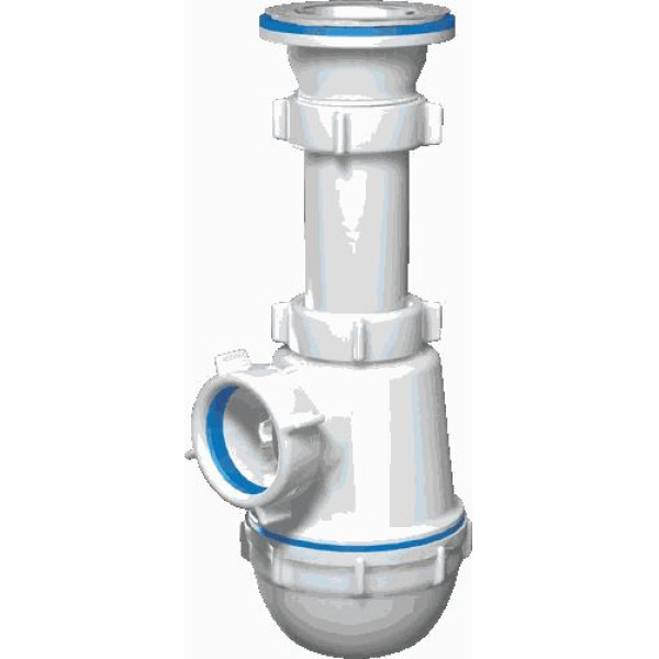 Сифон 40 мм. бутылочный АНИ "Грот" с выпуском 1 1/2"*70 мм. АНИ пласт (A0100)