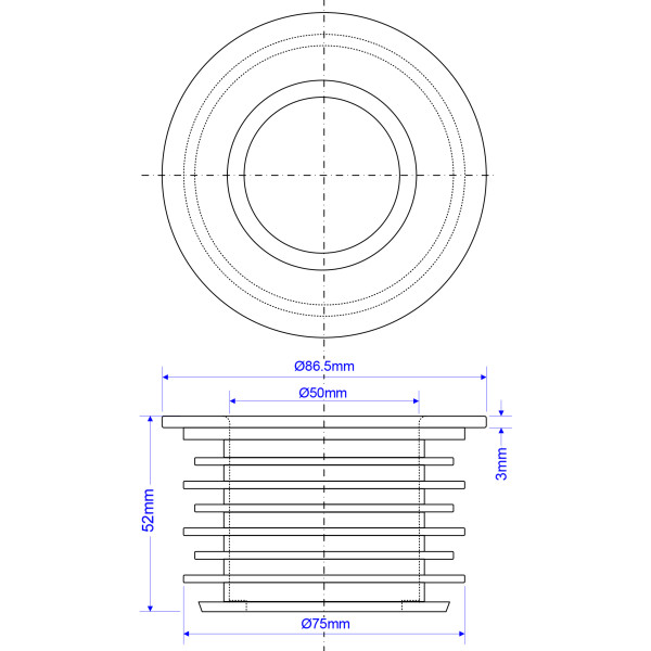 Сальник резиновый 75*50 (черный) McAlpine (FLEXCONN-7550)