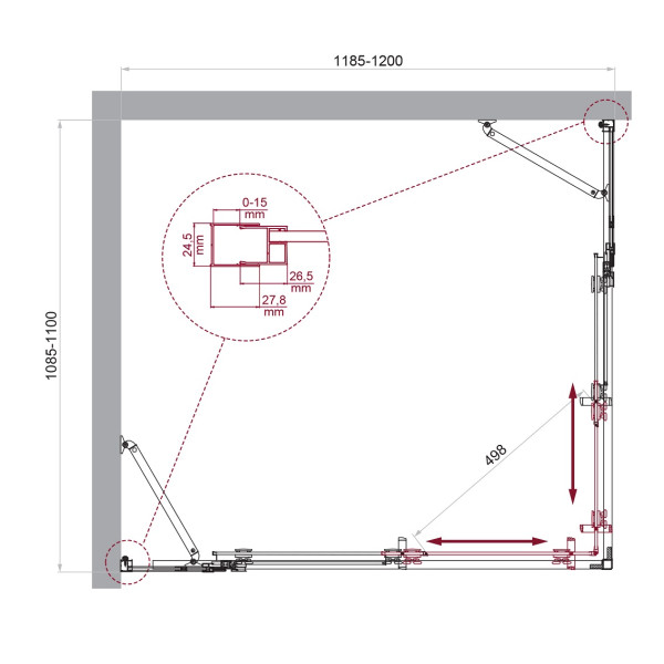 Душевой уголок BelBagno Luce 120x110x195 стекло прозрачное, профиль хром (LUCE-AH-22-120/110-C-Cr) Душевой уголок BelBagno Luce 120x110x195 стекло прозрачное, профиль хром (LUCE-AH-22-120/110-C-Cr)