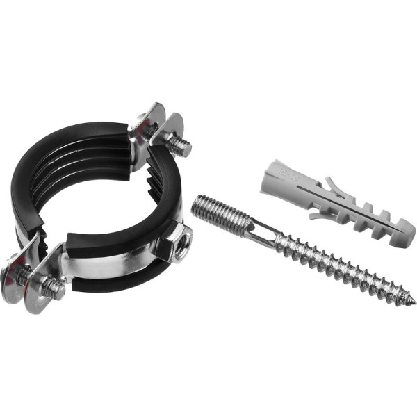 Хомут со штоком и дюбелем 1" с резиновым уплотнением Хомут со штоком и дюбелем 1" с резиновым уплотнением