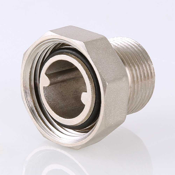Сгон с накидной гайкой 1/2"х3/4" Valtec (никель) VTr.015.N.04 Сгон с накидной гайкой 1/2"х3/4" Valtec (никель) VTr.015.N.04