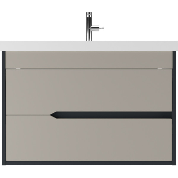 Тумба подвесная под умывальник Classica 80 Karat Серый тауп В2 Домино (DK3216T)