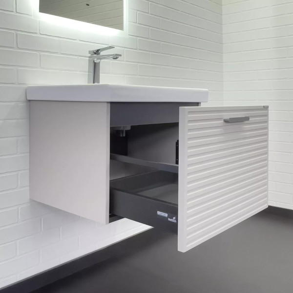 Тумба подвесная с раковиной Comforty Касабланка 600x455x460 серый шёлк (00-00019249)