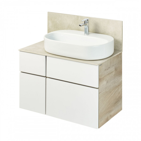 Тумба подвесная Aquaton Мишель 800x450x504 дуб эндгрейн, белый (1.A244.5.01M.IX4.0)