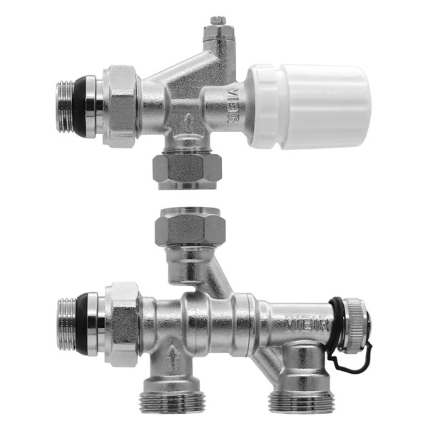 Клапан термостатический угловой 1/2" (осевой, с доп. уплотнением и воздухоотводчиком) (VR321A)