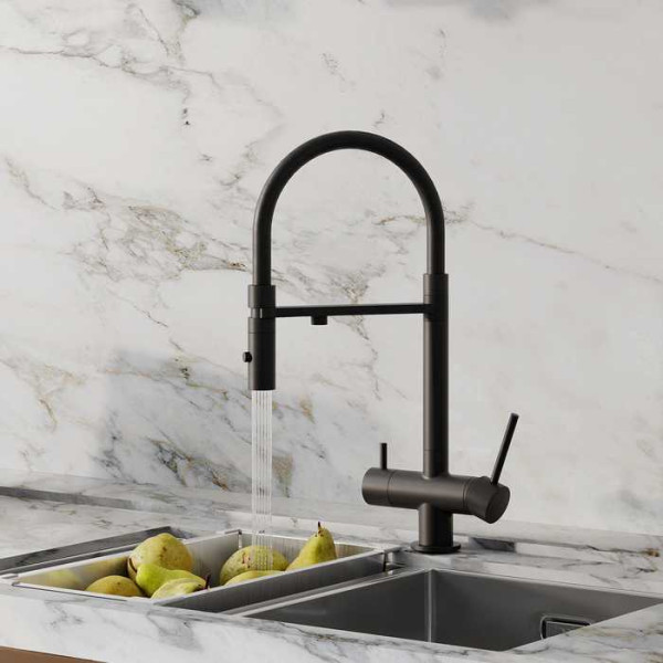 Смеситель для кухни Iddis Ace с фильтром и гибким изливом черный (ACEBLFFi05) Смеситель для кухни Iddis Ace с фильтром и гибким изливом черный (ACEBLFFi05)
