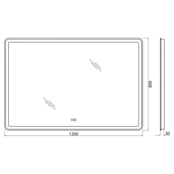 Зеркало с подсветкой BelBagno SPC-MAR 120x80 с подогревом (SPC-MAR-1200-800-LED-TCH-WARM)