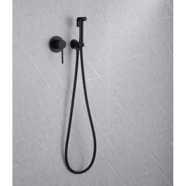 Смеситель с гигиеническим душем Abber Emotion черный матовый (AF8825B)