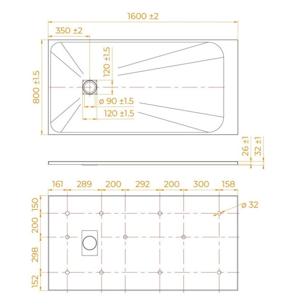 Душевой поддон RGW STN-0168W 80x160 белый (16362816-01)