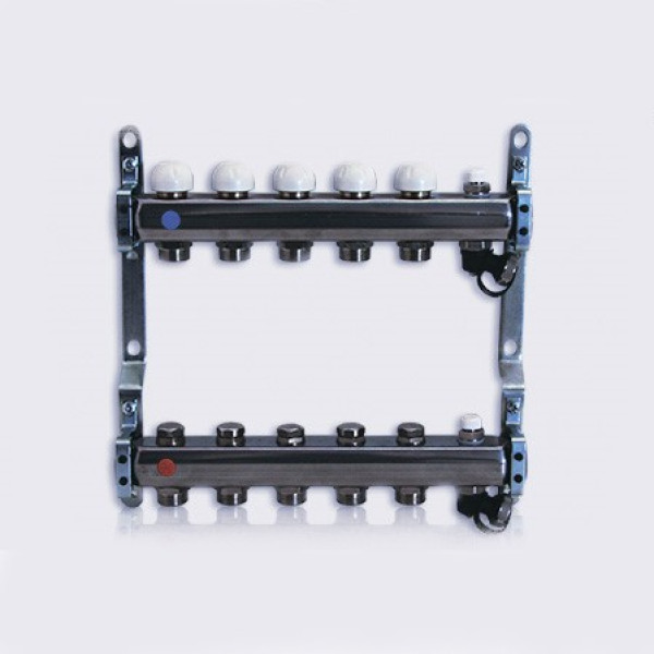 Коллекторная группа Tiemme 11 отводов 1"-3/4" НР ЕК с настроечными клапанами (нерж.ст) Коллекторная группа Tiemme 11 отводов 1"-3/4" НР ЕК с настроечными клапанами (нерж.ст)