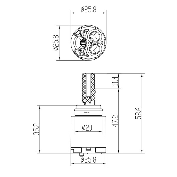 Картридж Lemark с керамическими пластинами 25 мм (LM8592P-BL )