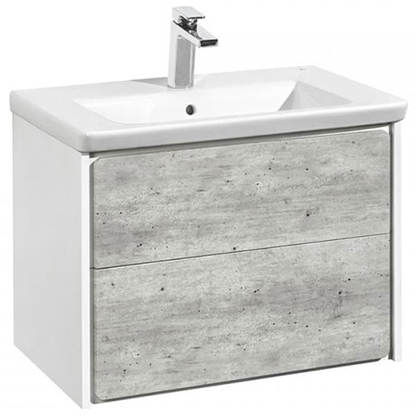 Тумба подвесная Roca Ronda 67,7x41,2x48 Бетон/белый матовый (ZRU9303003)