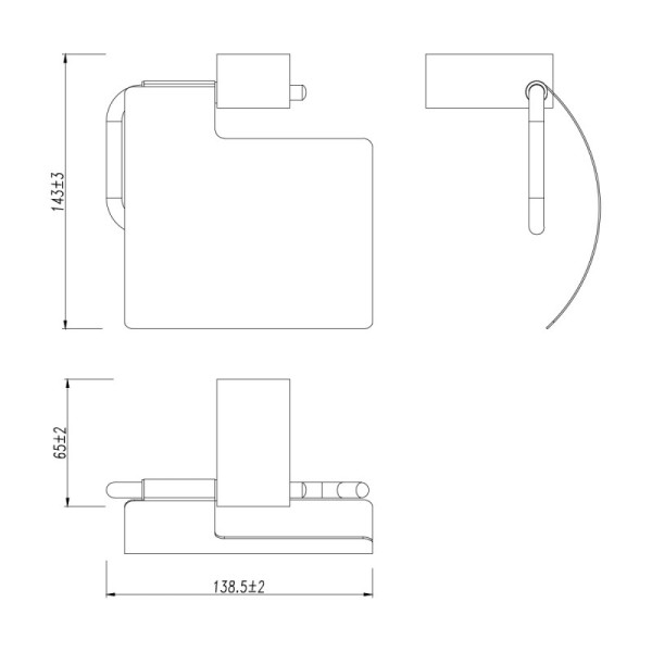 Держатель для туалетной бумаги Lemark Smooth Line с крышкой, чёрный (9722011)