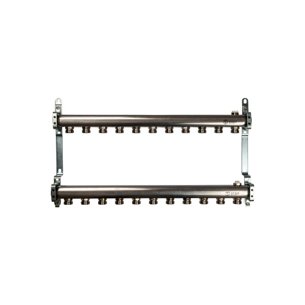 Коллекторная группа 11 отводов 1"x3/4"(18)EK для радиаторной разводки Stout (нерж.сталь) (SMS-0923-000011)