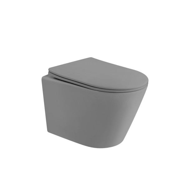 Унитаз подвесной Abber Bequem 355x490x360 серый матовый (AC1102TMG) Унитаз подвесной Abber Bequem 355x490x360 серый матовый (AC1102TMG)