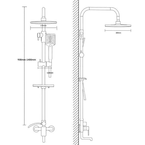 Душевая система Voda хром (VST111) Душевая система Voda хром (VST111)