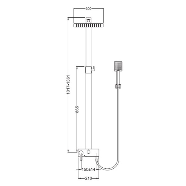 Душевая система с верхним душем, изливом и смесителем Zeegres Z.UMBRIA (18052001) Душевая система с верхним душем, изливом и смесителем Zeegres Z.UMBRIA (18052001)