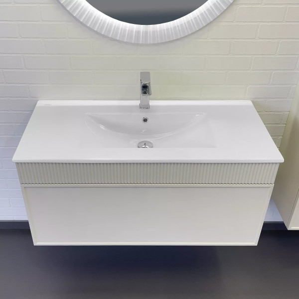 Тумба подвесная с раковиной Comforty Мадрид 1000x460x465 серый шёлк (00-00017880)