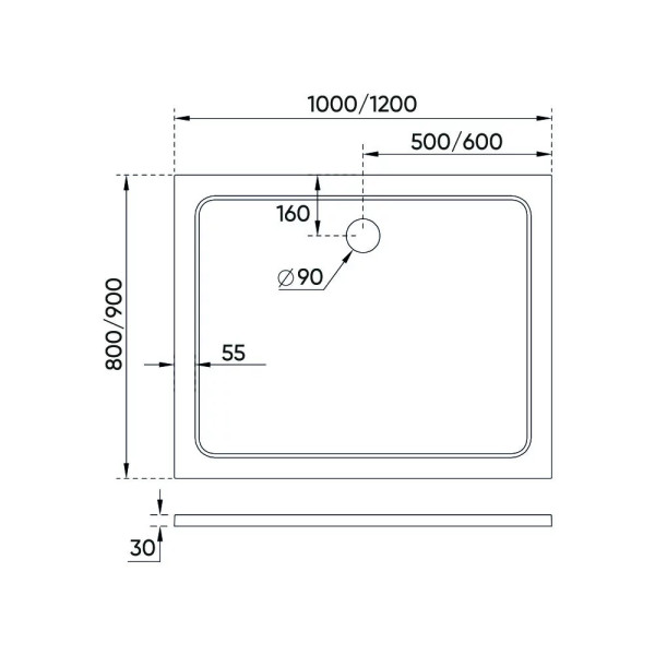 Душевой поддон Veconi TZ09 100x80 (TZ09-10080PR-01-19C3)