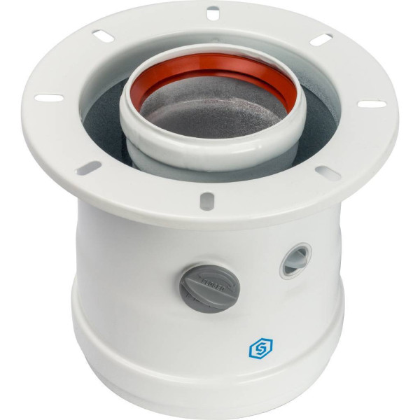 Элемент дымохода Stout DN60/100 адаптер для котла вертикальный коаксиальный (совместимый с Bosch, Buderus (SCA-6010-240100)