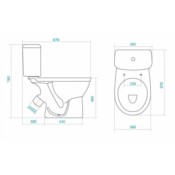 Унитаз-компакт Santek Бореаль 380х670х780 (1WH302146)