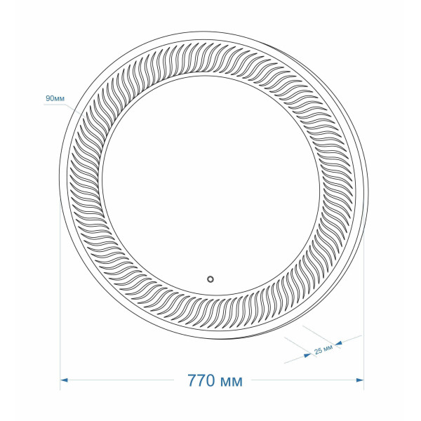 Зеркало Континент Mars 77х77 с LED подсветкой и сенсорным выключателем