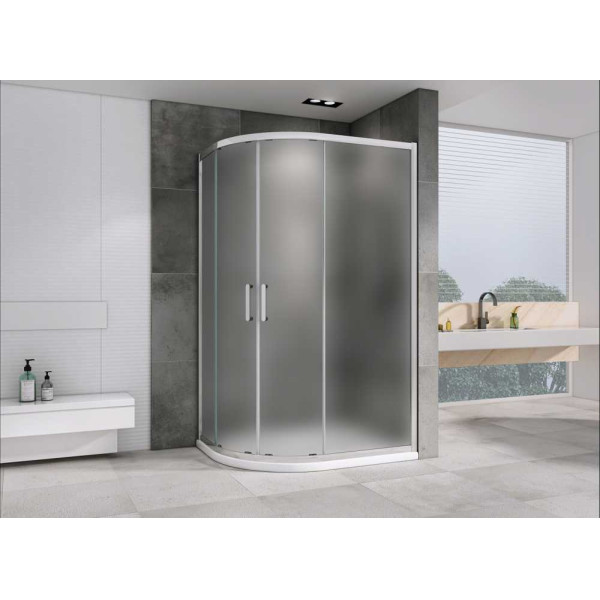 Душевой уголок Abber Schwarzer Diamant 90x110 стекло матовое, профиль профиль хром (AG01119M)