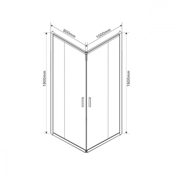 Душевой уголок Vincea Garda 1000х900х1900 стекло прозрачное, профиль черный (VSS-1G9010CLB)