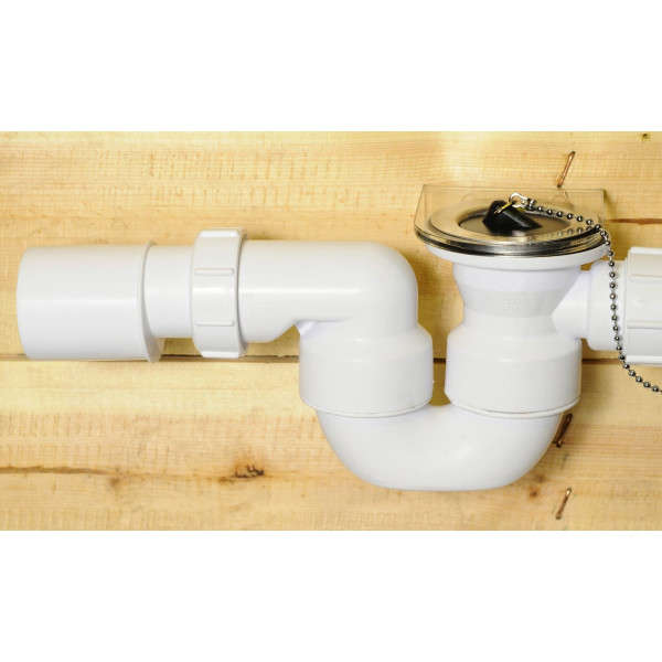 Обвязка для ванны McAlpine 1 1/2"x40/50 мм с переливом L368 D34 мм с пробкой, цепочкой хром (MRB1)