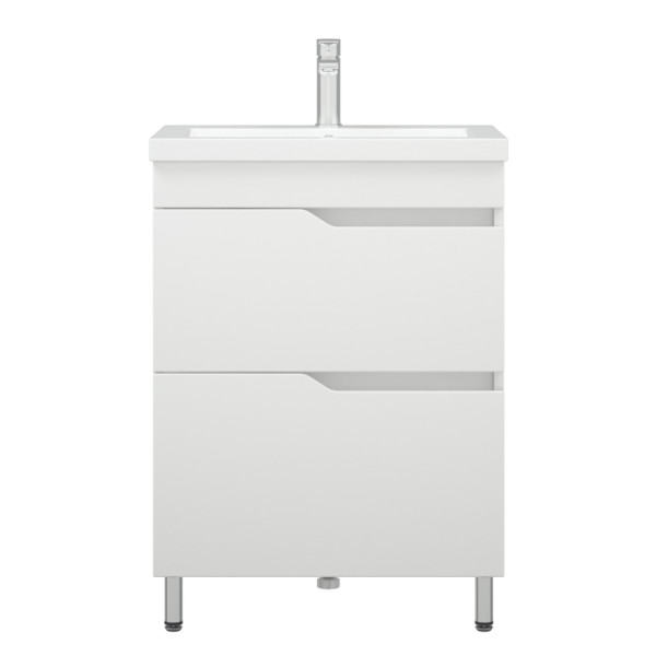 Тумба напольная Melodia Лотос 60 (Como/Moduo 60) 2 ящика белая (MFR80029WT)