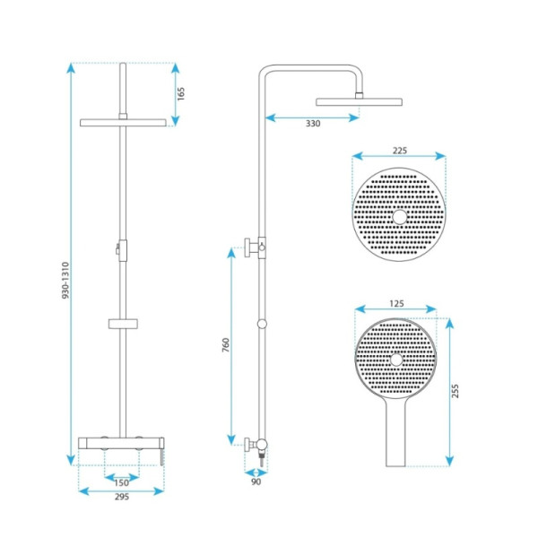 Душевая система Rea Foss Gold mat (REA-P3913) Душевая система Rea Foss Gold mat (REA-P3913)