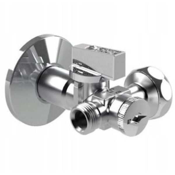 Кран угловой Arco 1/2"x3/4"x3/8" шаровый с фильтром (DUAL29) Кран угловой Arco 1/2"x3/4"x3/8" шаровый с фильтром (DUAL29)