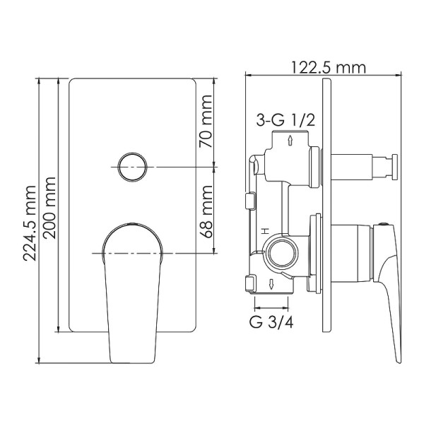 Душевая система WasserKRAFT черная (A84202)