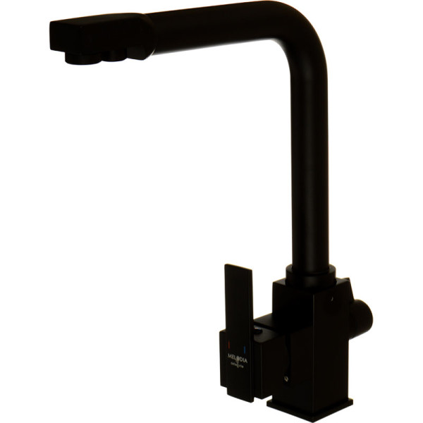 Смеситель для кухни Melodia della vita Perfetto черный, с выходом для питьевой воды (MDV30201bk)